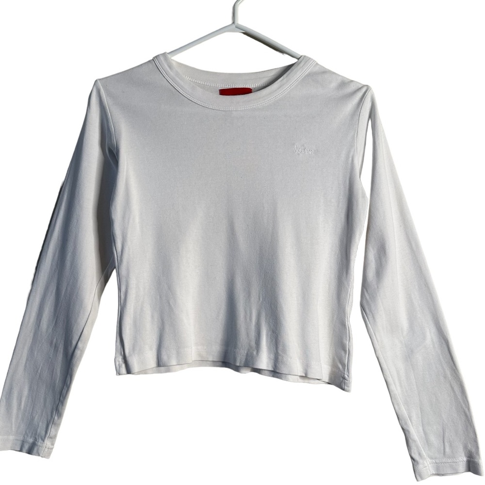 Explorer Womens White Crew Neck Long Sleeves Tee Small